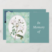 Memorial Service nodigt Wild White Rose Custom uit Kaart (Voorkant / Achterkant)