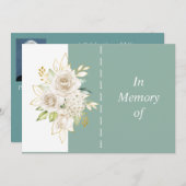 Memorial Service nodigt Wild White Rose Custom uit Kaart (Voorkant / Achterkant)