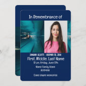 Memorial Service nodigt zwemzwemzwemmer uit Kaart (Voorkant / Achterkant)