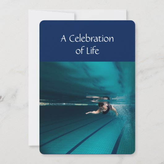 Memorial Service nodigt zwemzwemzwemmer uit Kaart (Achterkant)