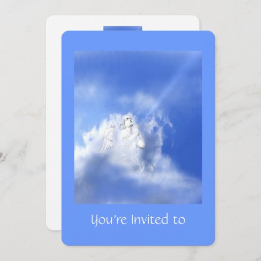 Memorial Service Noite Angel Praying Kaart (Voorkant / Achterkant)