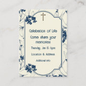 Memorial Service Noite Classic Modern Foliage Visitekaartje (Achterkant)