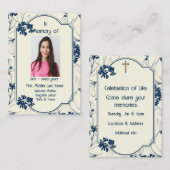 Memorial Service Noite Classic Modern Foliage Visitekaartje (Voorkant / Achterkant)