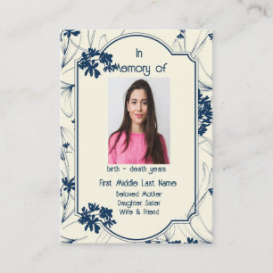 Memorial Service Noite Classic Modern Foliage Visitekaartje