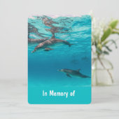 Memorial Service Noite Dolphins Onderwaterzee Kaart (Staand voorkant)