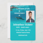 Memorial Service Noite Dolphins Onderwaterzee Kaart (Achterkant)