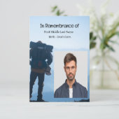 Memorial Service Noite Hiking Trekking Adventureer Kaart (Staand voorkant)