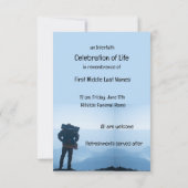 Memorial Service Noite Hiking Trekking Adventureer Kaart (Achterkant)