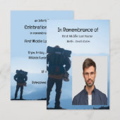 Memorial Service Noite Hiking Trekking Adventureer Kaart (Voorkant / Achterkant)