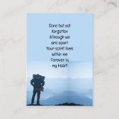 Memorial Service Noite Hiking Trekking Adventureer Visitekaartje (Achterkant)