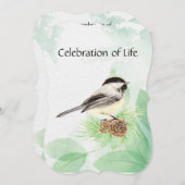 Memorial Service Noite Waterverf Chickadee Bird Kaart (Voorkant / Achterkant)
