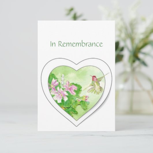 Memorial Service Noite Waterverf Hummingbird Kaart (Staand voorkant)