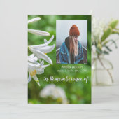 Memorial Service Noite White Lily Flowers Kaart (Staand voorkant)