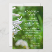 Memorial Service Noite White Lily Flowers Kaart (Achterkant)