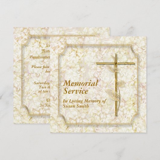 Memorial Service Notice Memory Kaart (Voorkant / Achterkant)