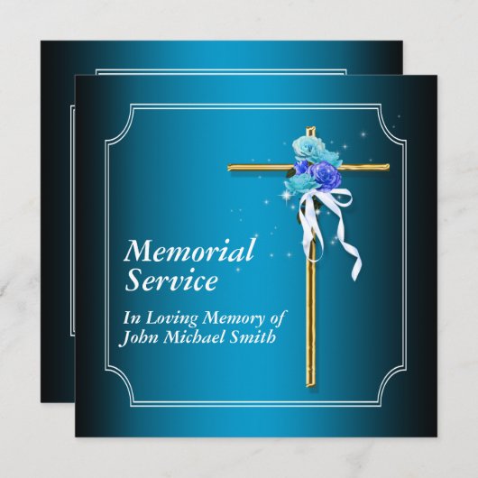 Memorial Service Notice Memory Kaart (Voorkant / Achterkant)