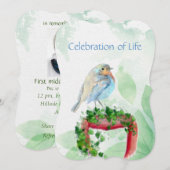 Memorial Service Noviite European Robin Bird Kaart (Voorkant / Achterkant)