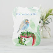 Memorial Service Noviite European Robin Bird Kaart (Staand voorkant)