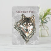 Memorial Service Noviite Wolf Animal art Kaart (Staand voorkant)