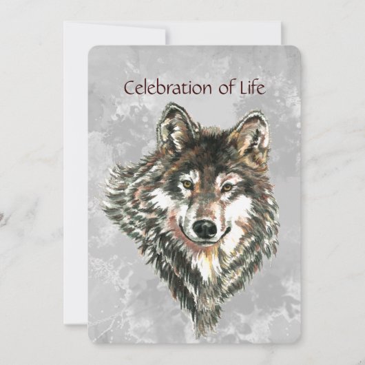 Memorial Service Noviite Wolf Animal art Kaart (Voorkant)