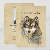 Memorial Service Noviite Wolf Animal art Kaart (Voorkant / Achterkant)