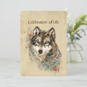 Memorial Service Noviite Wolf Animal art Kaart (Staand voorkant)