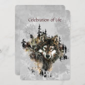 Memorial Service Noviite Wolf Animal art Kaart (Voorkant / Achterkant)