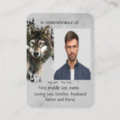 Memorial Service Noviite Wolf Animal art Visitekaartje (Achterkant)