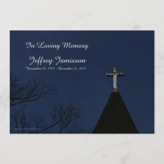 Memorial Service Oude Houten Kruis uitnodiging (Voorkant)