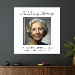 Memorial Service Photo Funeral Tribute Square Poster