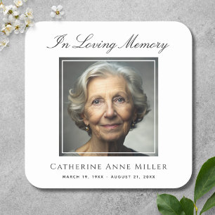 Memorial Service Photo Funeral Tribute Square Vierkante Sticker