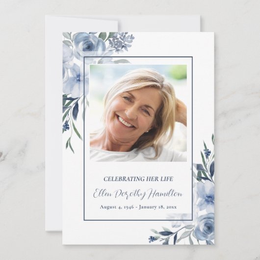 Memorial Service Photo Note Kaart (Voorkant)