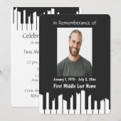 Memorial Service Piano Musician Cityscape Kaart (Voorkant / Achterkant)
