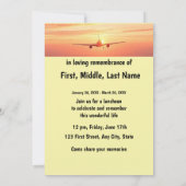 Memorial Service Piloot Vliegtuig Vliegen Zonsonde Kaart (Achterkant)