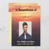 Memorial Service Piloot Vliegtuig Vliegen Zonsonde Kaart (Voorkant / Achterkant)