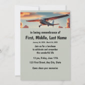Memorial Service Piloot Vliegtuig Vliegen Zonsonde Kaart (Achterkant)