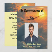 Memorial Service Piloot Vliegtuig Vliegen Zonsonde Kaart (Voorkant / Achterkant)