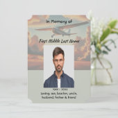 Memorial Service Pilot Airplane Flying Sunset Kaart (Staand voorkant)