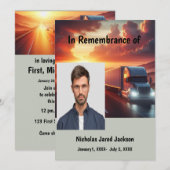 Memorial Service Pilot Semi-Truck Tractor-aanhangw Kaart (Voorkant / Achterkant)