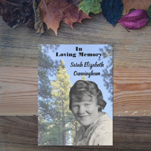 Memorial Service Pine Tree foto Programmakaart