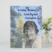 Memorial Service Pine Tree foto Programmakaart (Staand voorkant)