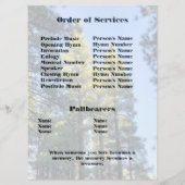 Memorial Service Pine Tree foto Programmakaart (Achterkant)