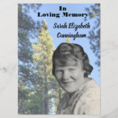 Memorial Service Pine Tree foto Programmakaart (Voorkant)