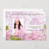 Memorial Service Pink Hydrangea Voeg uw foto toe Kaart (Voorkant / Achterkant)