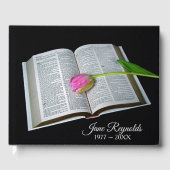 Memorial Service Pink Tulip on Holy Bible Gastenboek (Voorkant)