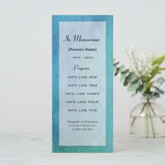 Memorial Service Program Card Programmakaart (Staand voorkant)