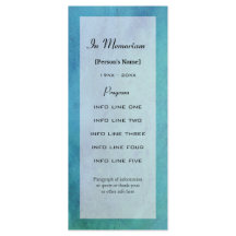 Memorial Service Program Card
