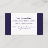 Memorial Service Programmadirecteur elegant blauw Visitekaartje (Voorkant)