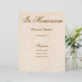 Memorial Service Programme met aangepaste tekst (Staand voorkant)