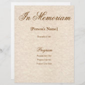 Memorial Service Programme met aangepaste tekst (Voorkant / Achterkant)